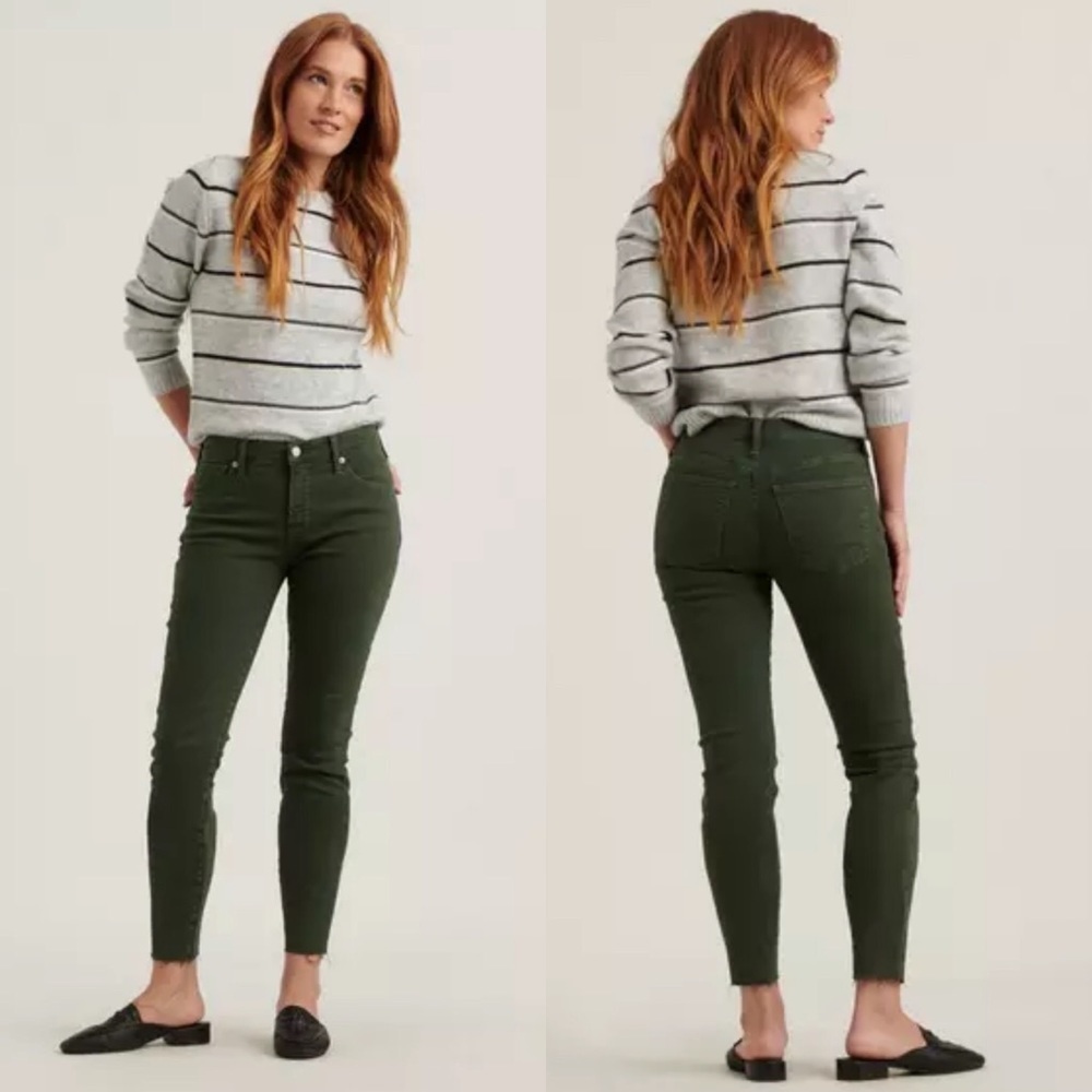 Lucky Brand Ava Green Crop Mid Rise Skinny Jeans